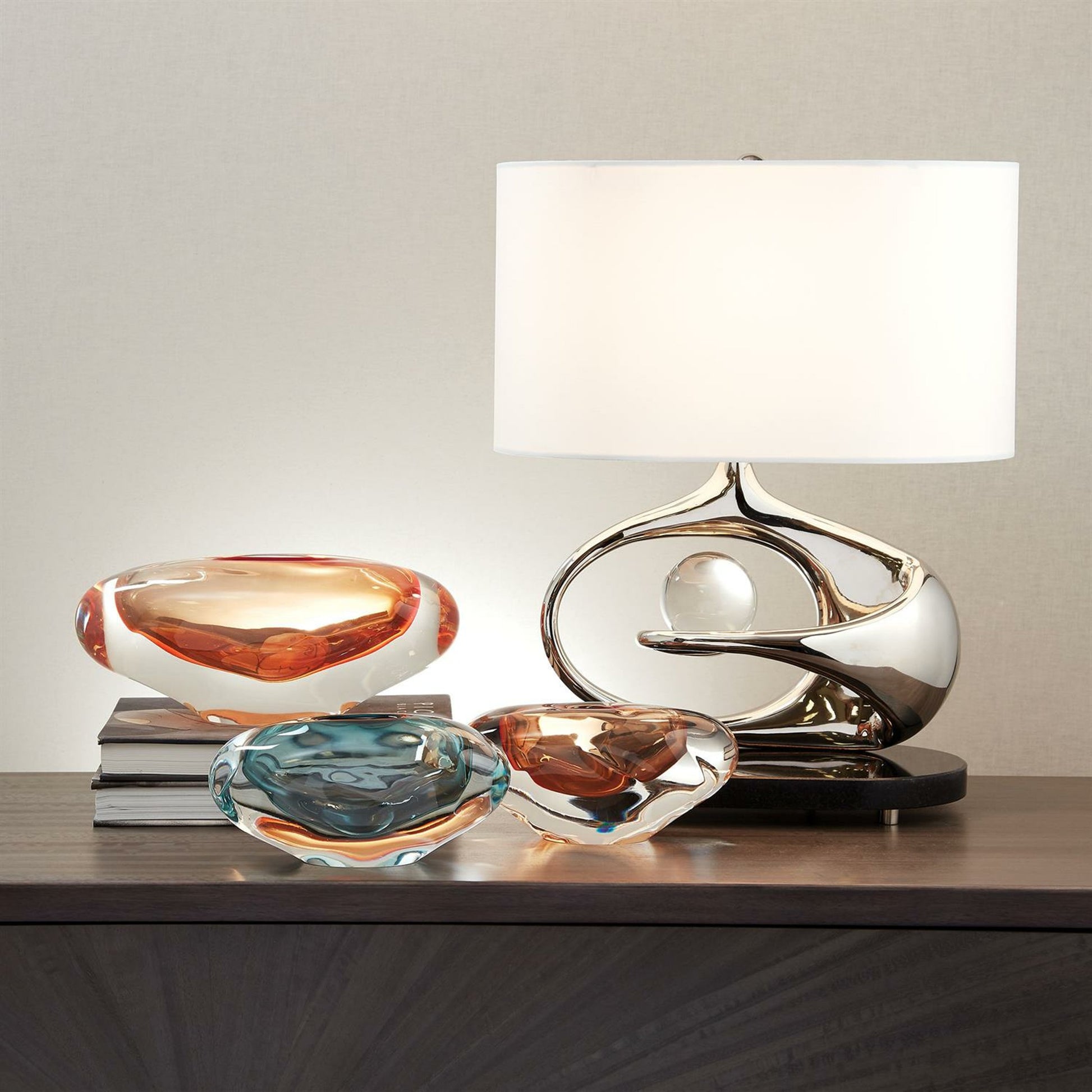 Abstract Bean Vase by Global Views. Made from art glass in a eclectic & global style.