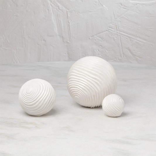 Varenne Sphere by Global Views in matte white. Made from ceramic in a eclectic & global style.