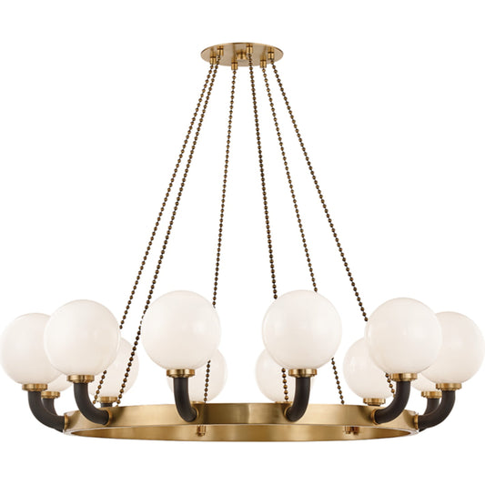 Werner Pendant by Hudson Valley in aged brass black. Made from brass in a modern style.