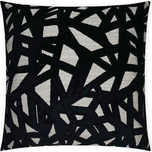 Veleri Throw Pillow by DV Kap Home in black. Made from 62% rayon, 32% polyester, 6% cotton in a modern style.