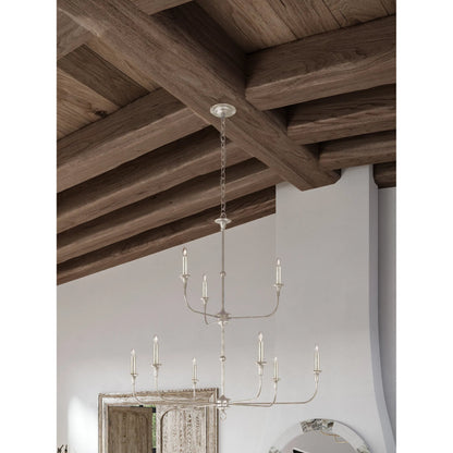 Nottaway Two-Tier Chandelier by Currey and Company. Made from wrought iron in a traditional style.