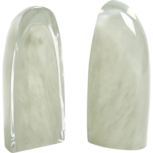Iceberg Bookends by Global Views. Made from art glass in a modern style.