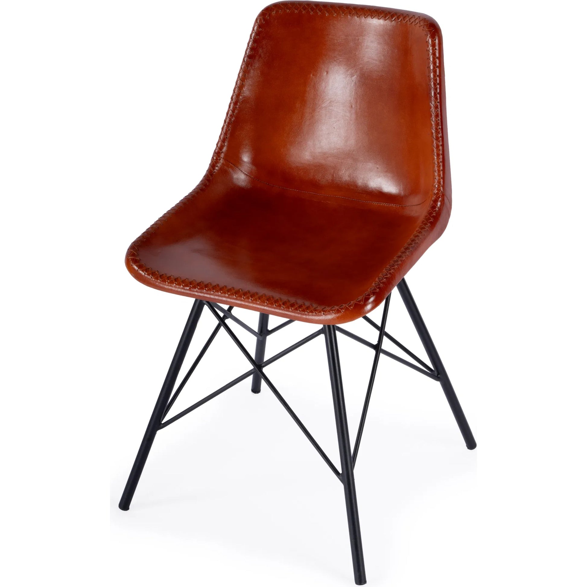 Inland Side Chair by Butler Specialty Company. Made from leather, iron in a traditional style.