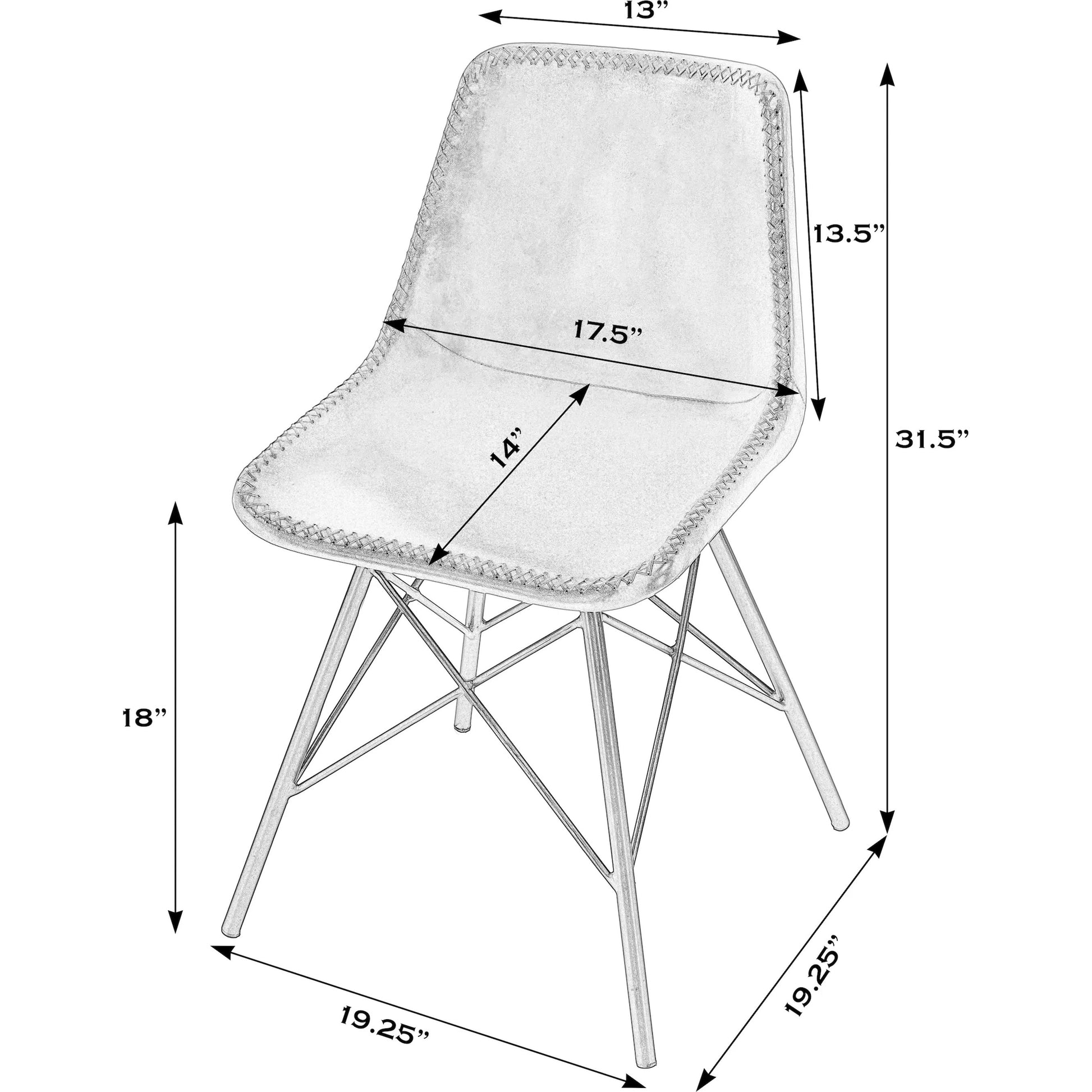 Inland Side Chair by Butler Specialty Company. Made from leather, iron in a traditional style.