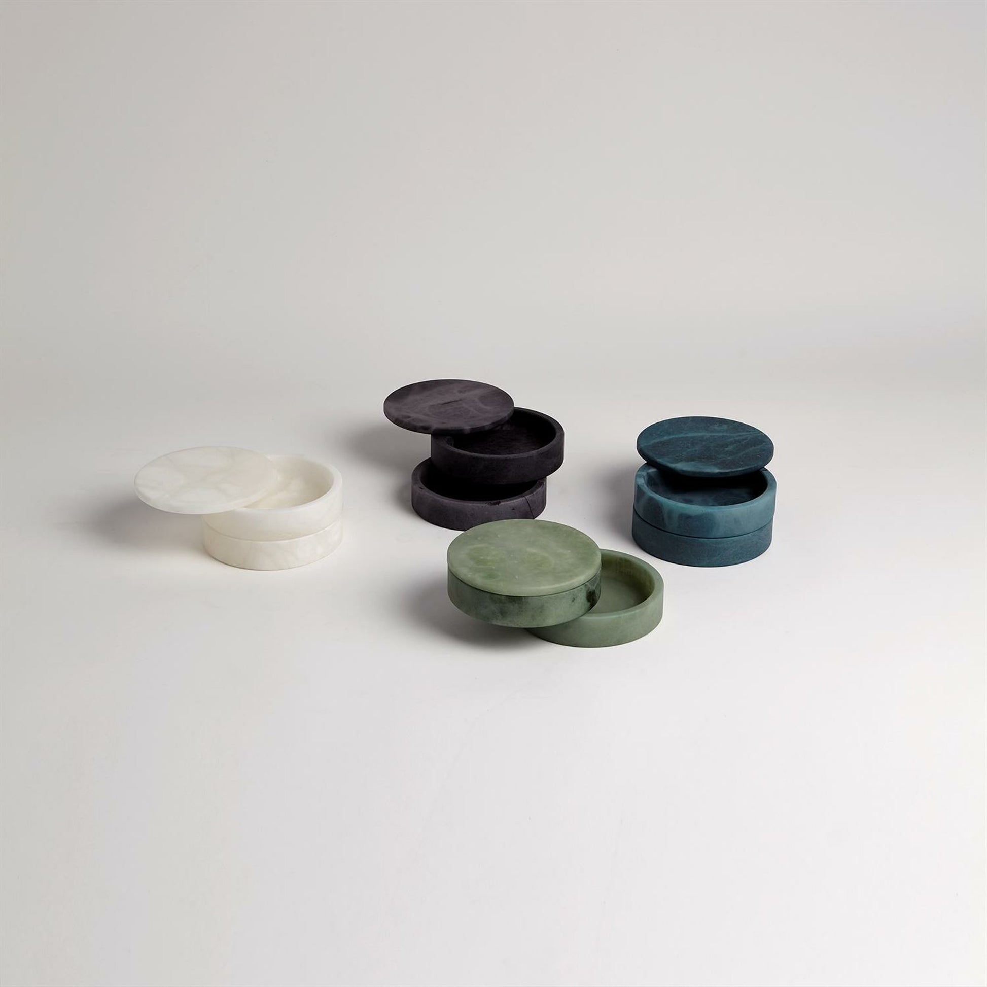 Alabaster Swivel Box by Global Views. Made from alabaster in a transitional style.
