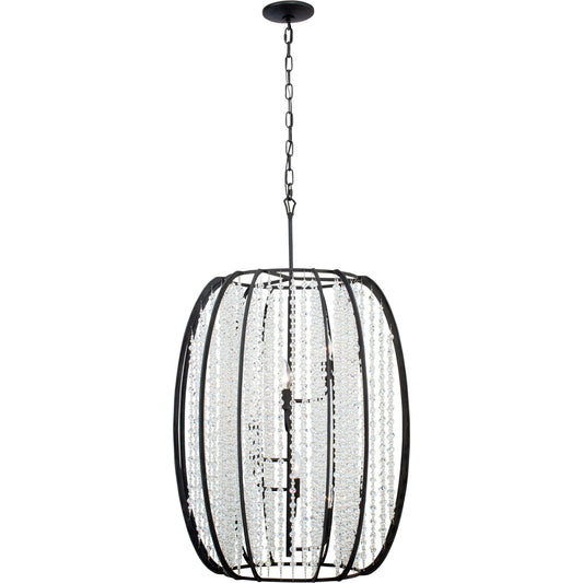 Caesar Foyer Pendant by Varaluz in carbon black. Made from unique in a modern style.