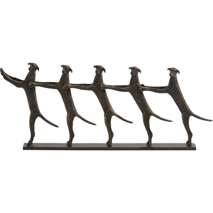 Golden Conga Line by Global Views. Made from cast brass, white marble in a eclectic & global style.