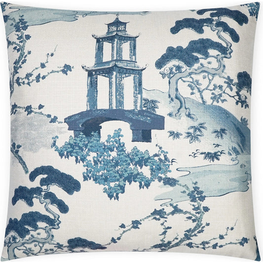 Sakura Throw Pillow by DV Kap Home in indigo. Made from 100% polyester in a modern style.