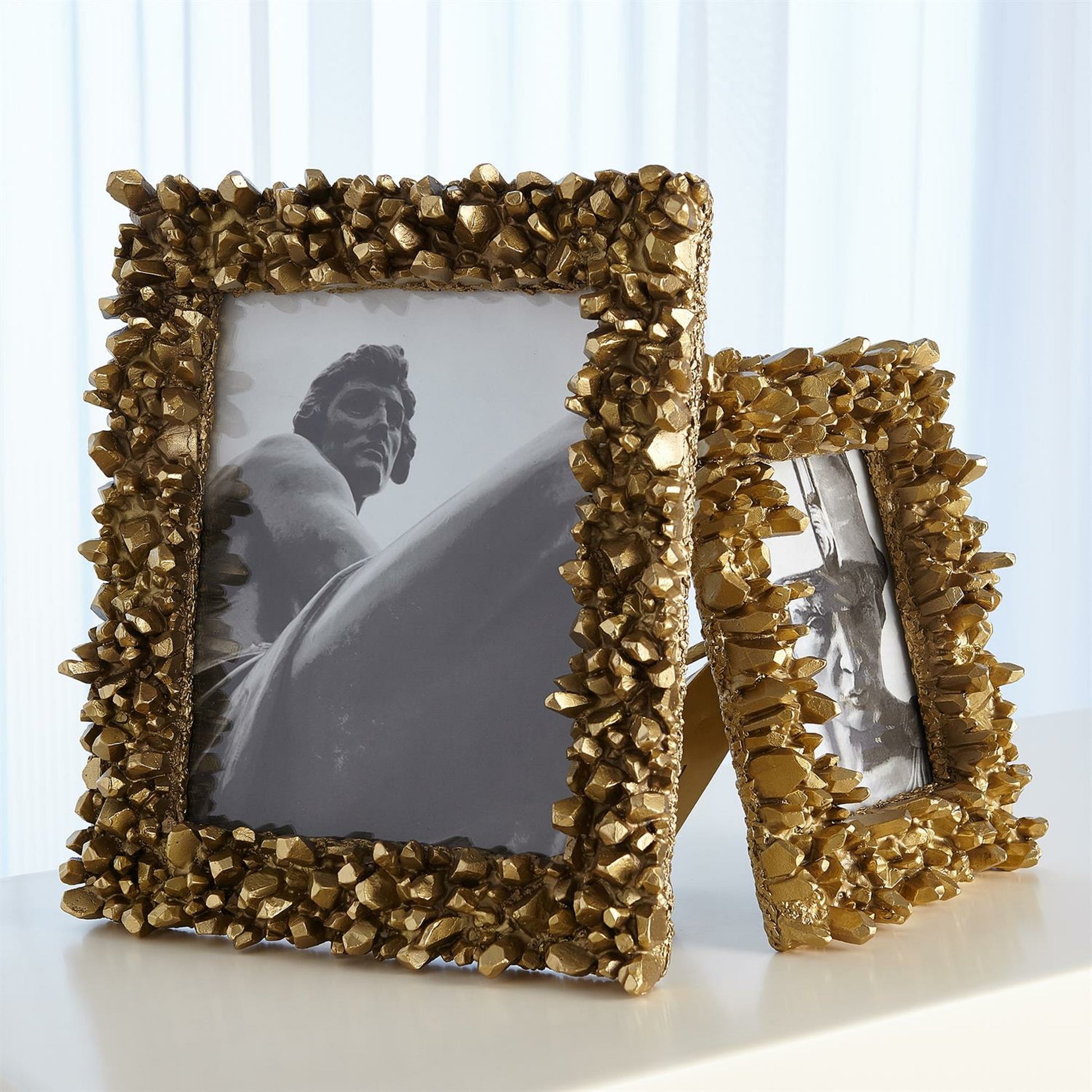Facet Cluster Frame by Global Views. Made from brass, stainless steel, glass in a transitional style.