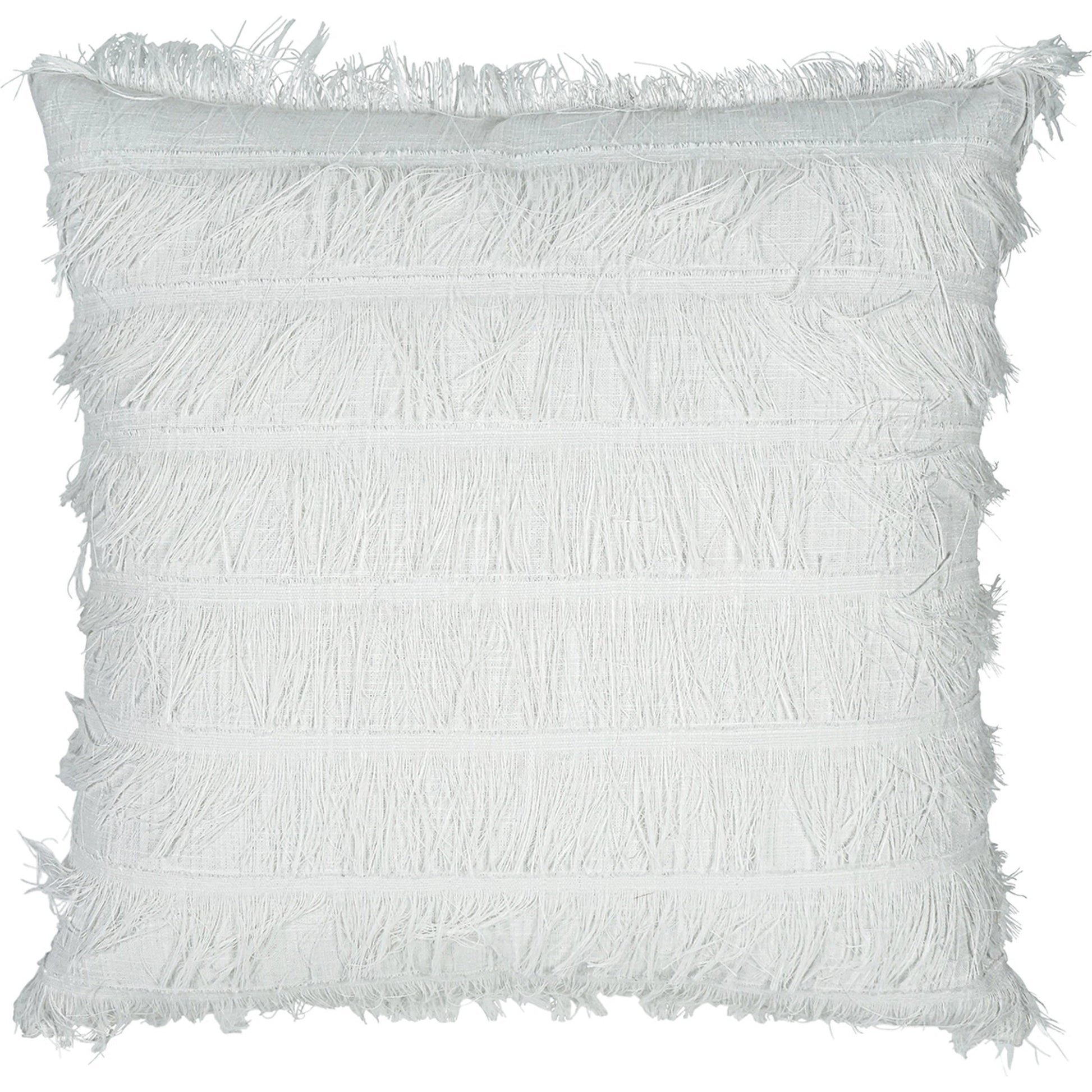 Frangia Pillow by DV Kap Home in white. Made from 100% polyester in a modern style.