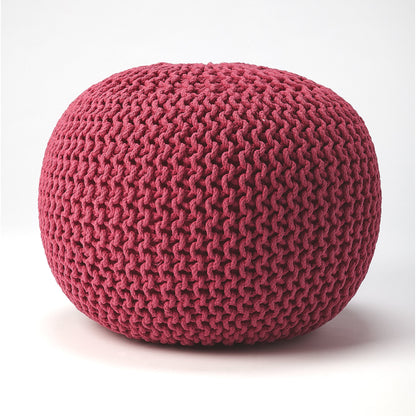 Pincushion Woven Pouf by Butler Specialty Company. Made from fabric: jute, fill: thermocol beans in a coastal style.