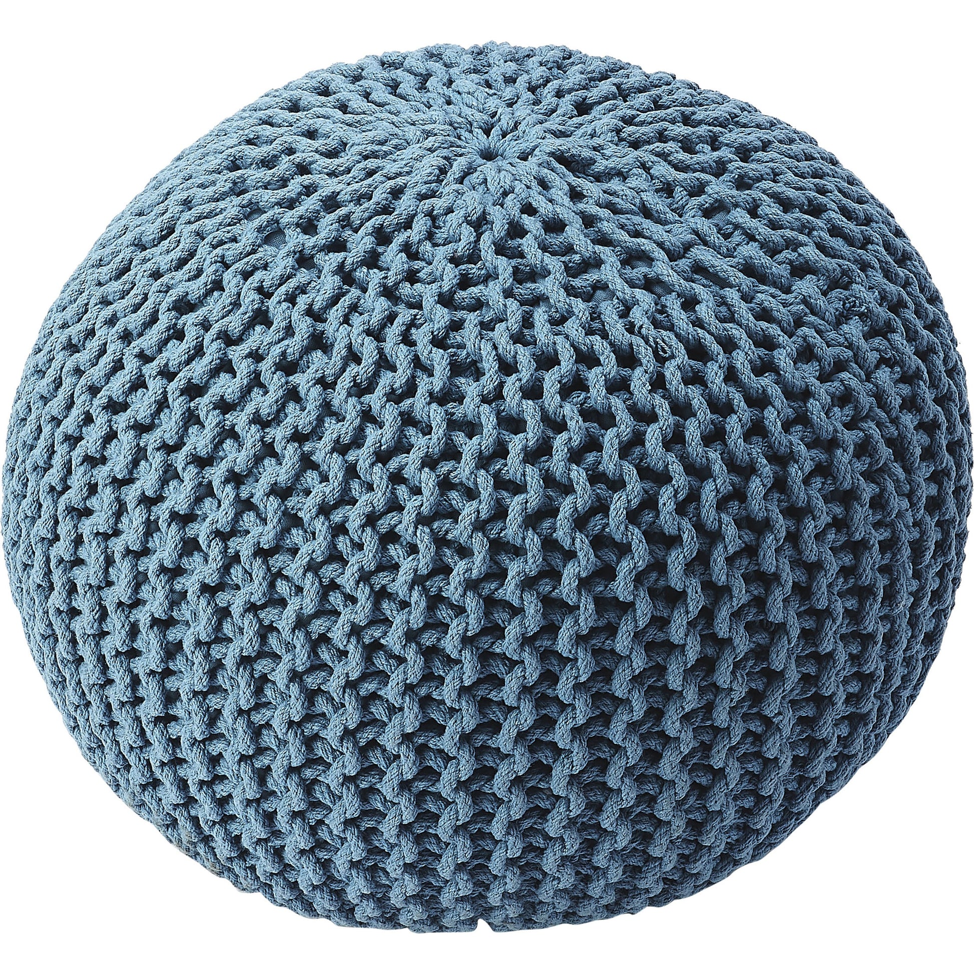 Pincushion Woven Pouf by Butler Specialty Company. Made from fabric: jute, fill: thermocol beans in a coastal style.