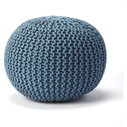 Pincushion Woven Pouf by Butler Specialty Company. Made from fabric: jute, fill: thermocol beans in a coastal style.