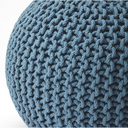 Pincushion Woven Pouf by Butler Specialty Company. Made from fabric: jute, fill: thermocol beans in a coastal style.