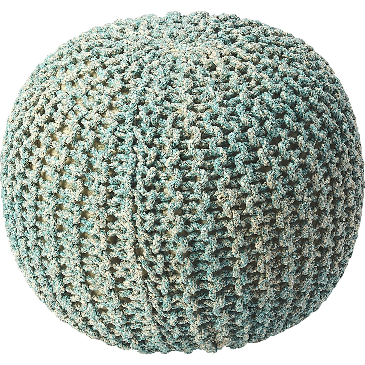 005 S-346350 | Additional Silo | Pincushion Woven Pouf by Butler Specialty Company. Made from fabric: jute, fill: thermocol beans in a coastal style.