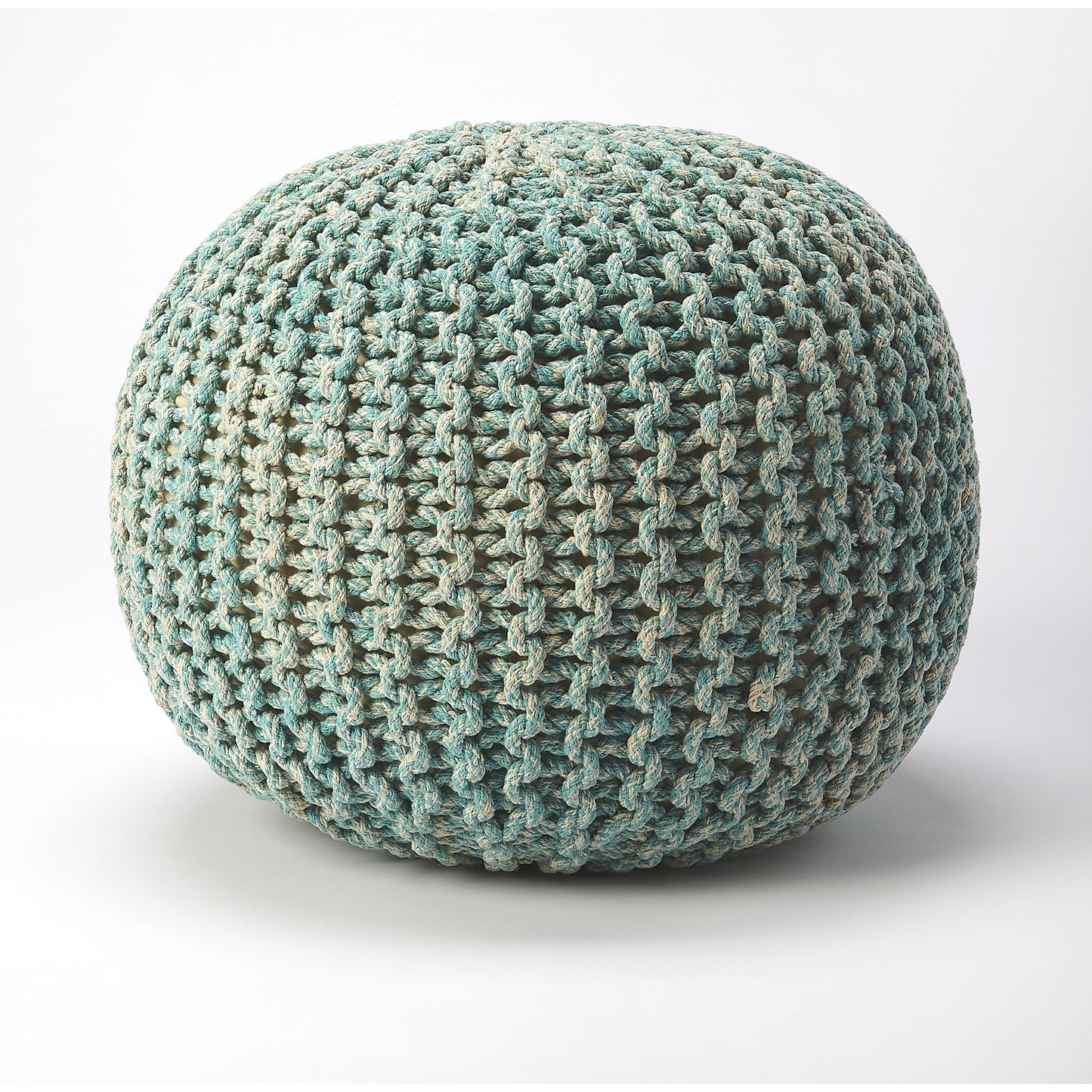 007 S-346350 | Additional Silo | Pincushion Woven Pouf by Butler Specialty Company. Made from fabric: jute, fill: thermocol beans in a coastal style.