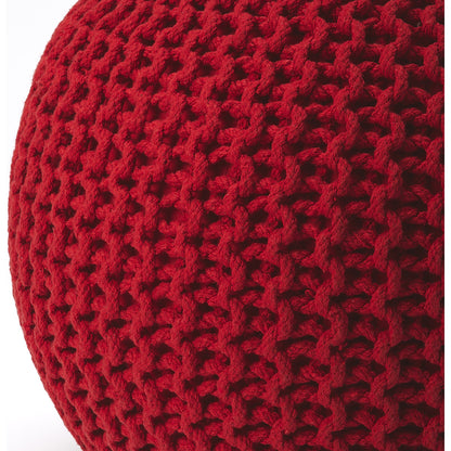 Pincushion Woven Pouf by Butler Specialty Company. Made from fabric: jute, fill: thermocol beans in a coastal style.