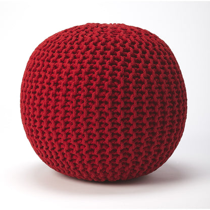 Pincushion Woven Pouf by Butler Specialty Company. Made from fabric: jute, fill: thermocol beans in a coastal style.