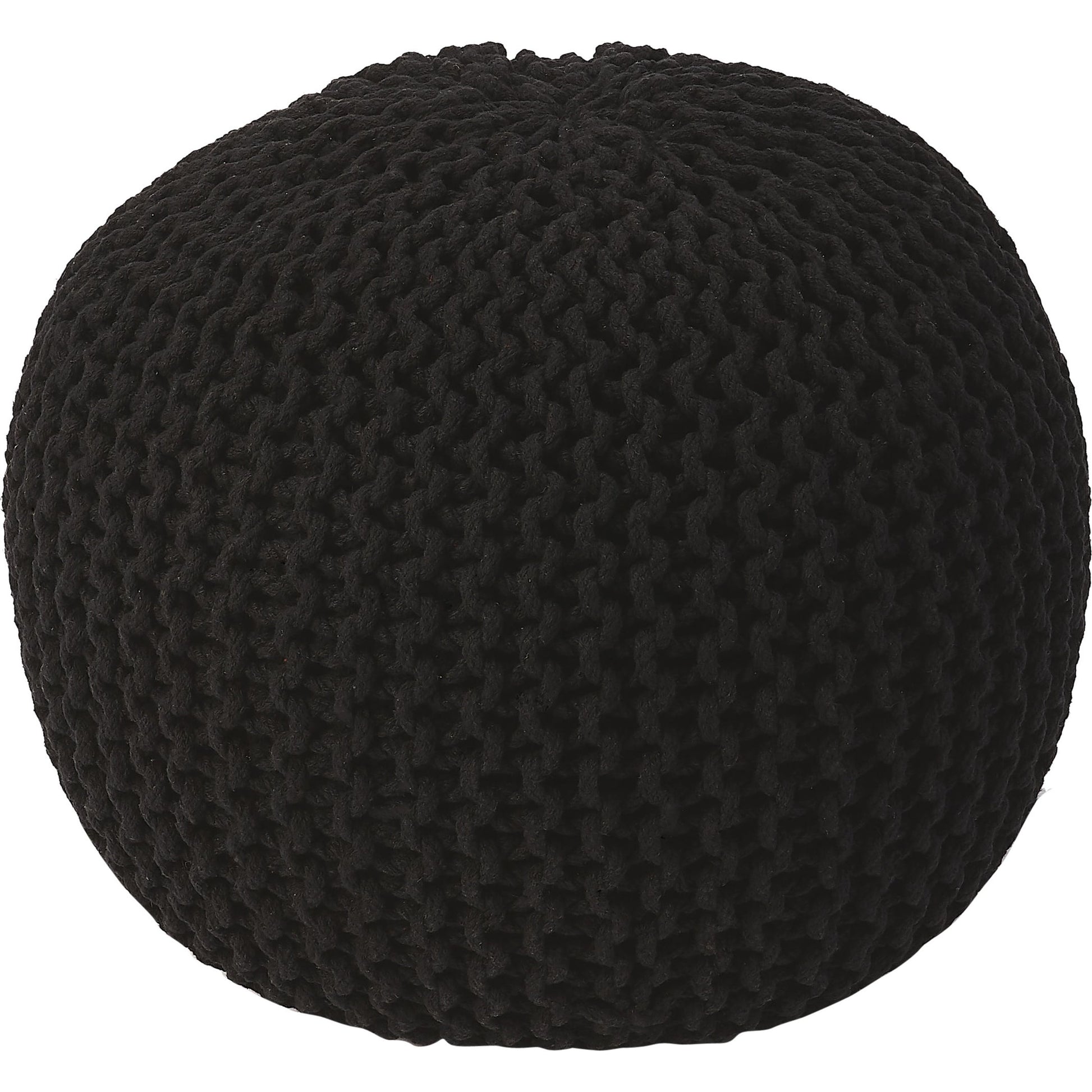 Pincushion Woven Pouf by Butler Specialty Company. Made from fabric: jute, fill: thermocol beans in a coastal style.