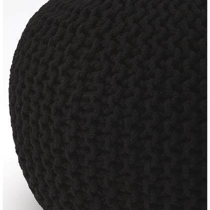Pincushion Woven Pouf by Butler Specialty Company. Made from fabric: jute, fill: thermocol beans in a coastal style.