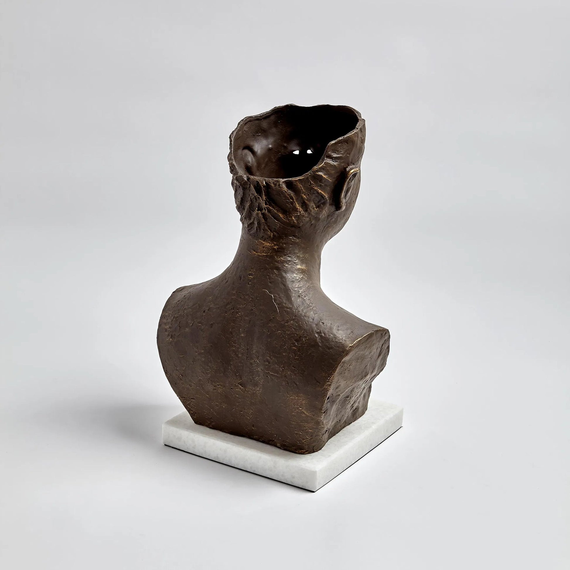 Head Sculpture by Global Views. Made from iron, white marble in a eclectic & global style.