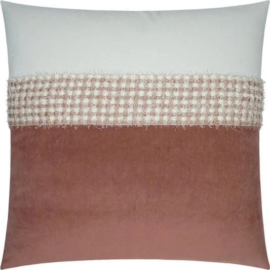 Fuzzy  Pillow by DV Kap Home. Made from 100% polyester / band: 47.6% polyester, 31% cotton, 20.7% metallic yarn in a cottage & farmhouse style.