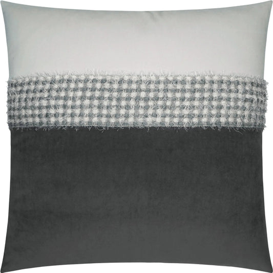Fuzzy  Pillow by DV Kap Home. Made from 100% polyester / band: 47.6% polyester, 31% cotton, 20.7% metallic yarn in a cottage & farmhouse style.