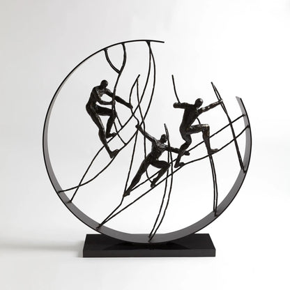 Climb to the Top Sculpture by Global Views. Made from cast iron, granite in a eclectic & global style.