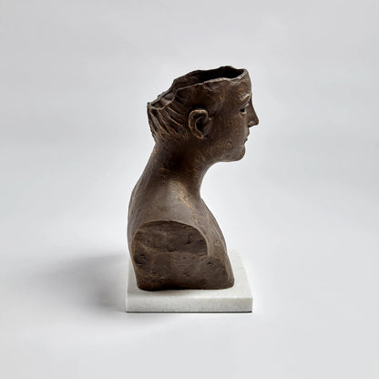 Head Sculpture by Global Views. Made from iron, white marble in a eclectic & global style.