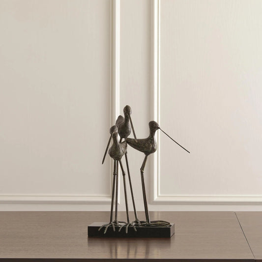 Sandhill Cranes by Global Views in verdi. Made from iron, granite in a coastal style.