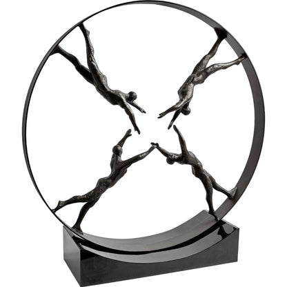 Reaching for Center Sculpture by Global Views. Made from iron, granite in a eclectic & global style.