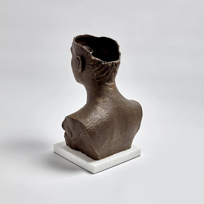 Head Sculpture by Global Views. Made from iron, white marble in a eclectic & global style.