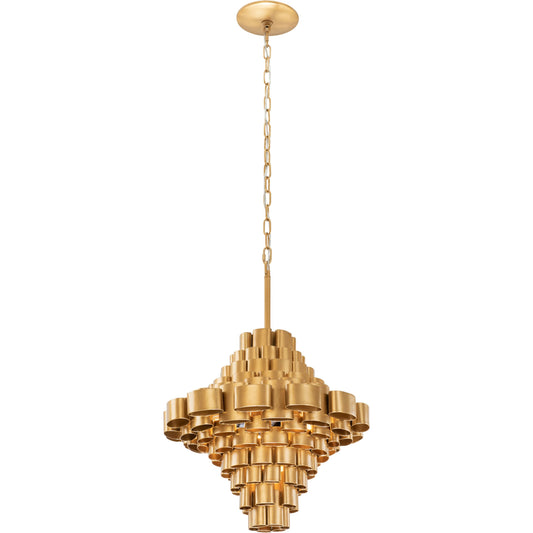 Totally Tubular Foyer Pendant by Varaluz in antique gold/carbon black. Made from unique in a modern style.