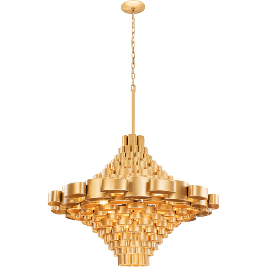 Totally Tubular Foyer Pendant by Varaluz in antique gold/carbon black. Made from unique in a modern style.