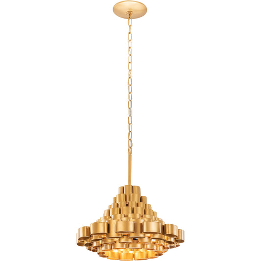 Totally Tubular Pendant by Varaluz in antique gold/carbon black. Made from unique in a modern style.