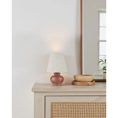 Piccolo Pink Mini Table Lamp by Currey and Company in natural rose. Made from rosa cappuccino marble in a eclectic & global style.