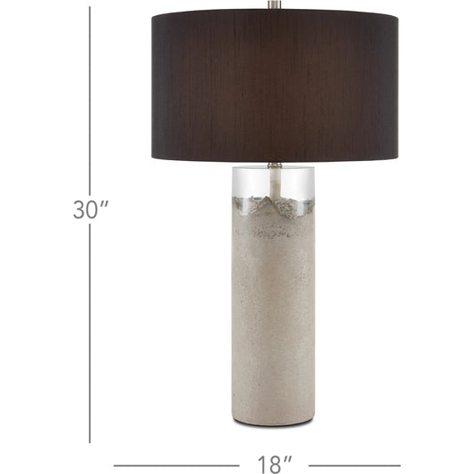 Edfu Table Lamp by Currey and Company in concrete, clear resin, black. Made from concrete, composite in a transitional style.