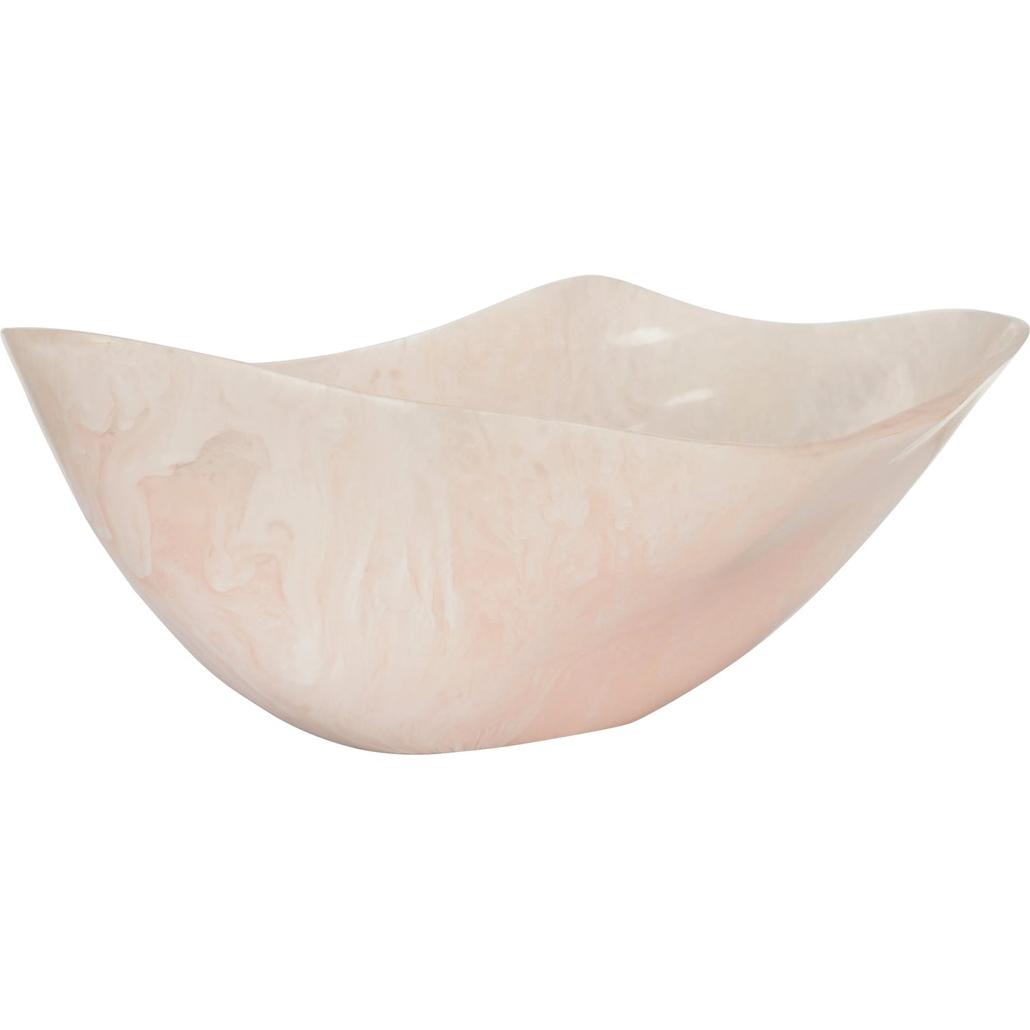002 SI-2105197 | Primary Silo | Bucolic Oval Bowl by Chelsea House in pink, cream swirl. Made from unique in a unique style.