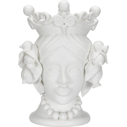 Elisabetta Female Head by Chelsea House in matte white glaze. Made from unique in a traditional style.