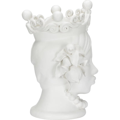 Elisabetta Female Head by Chelsea House in matte white glaze. Made from unique in a traditional style.