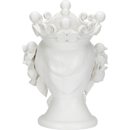 Elisabetta Female Head by Chelsea House in matte white glaze. Made from unique in a traditional style.