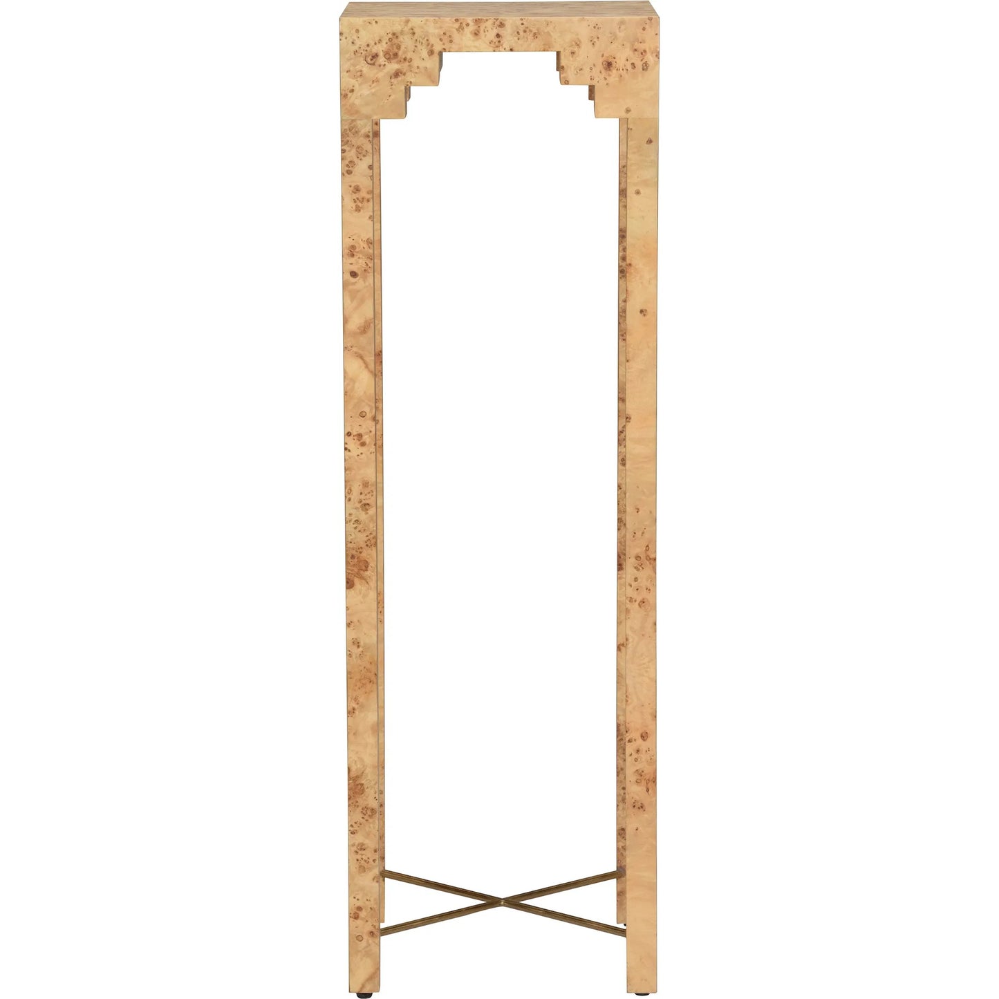 003 SI-2334805 | Additional Silo | Falls Pedestal by Chelsea House in brown, gold and mappa burl, antique brass. Made from unique in a modern style.
