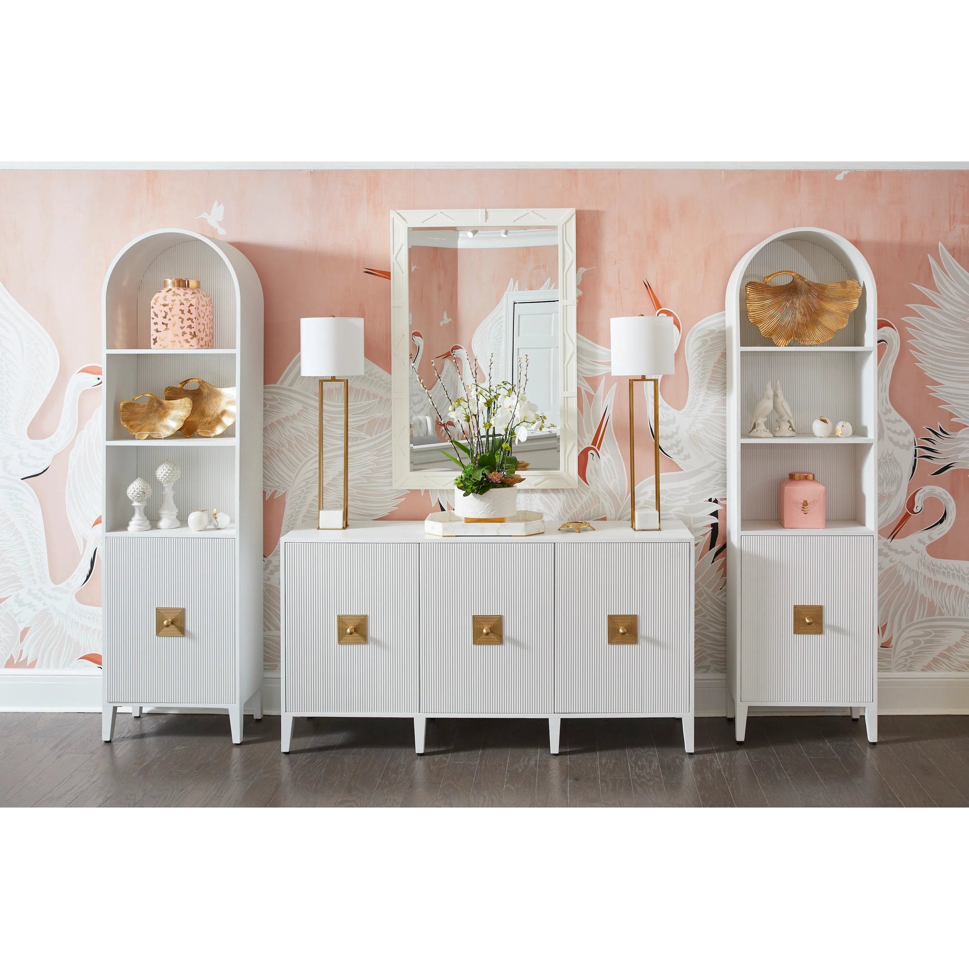 Burns Credenza by Chelsea House in white, cream and white. Made from unique in a modern style.