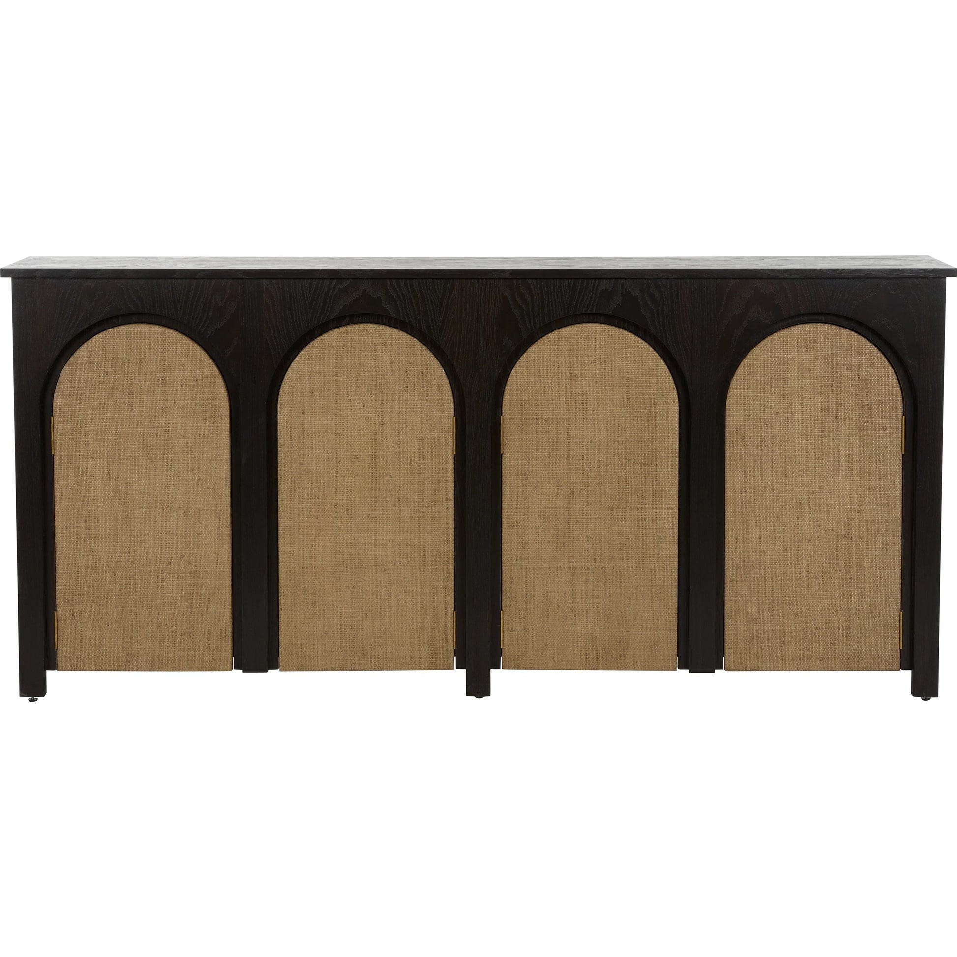 Wrightsbury Console by Chelsea House in black and black, natural. Made from wood, grasscloth in a traditional style.