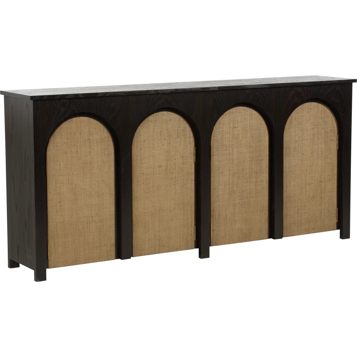 001 SI-2335062 | Primary Silo | Wrightsbury Console by Chelsea House in black and black, natural. Made from wood, grasscloth in a traditional style.