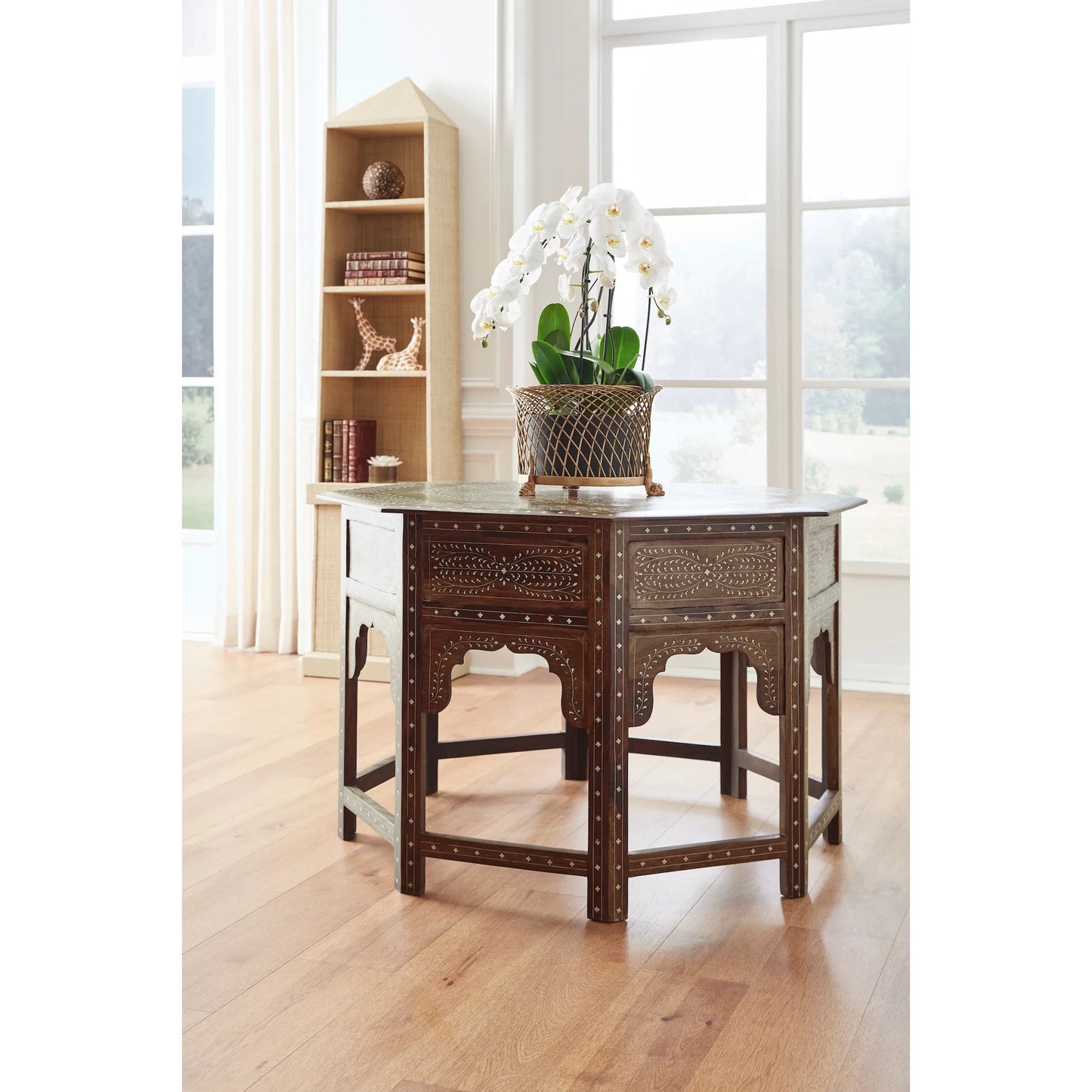 003 SI-2334685 | Lifestyle | Aryana Center Table by Chelsea House in brown, white, cream and natural, white. Made from unique in a traditional style.