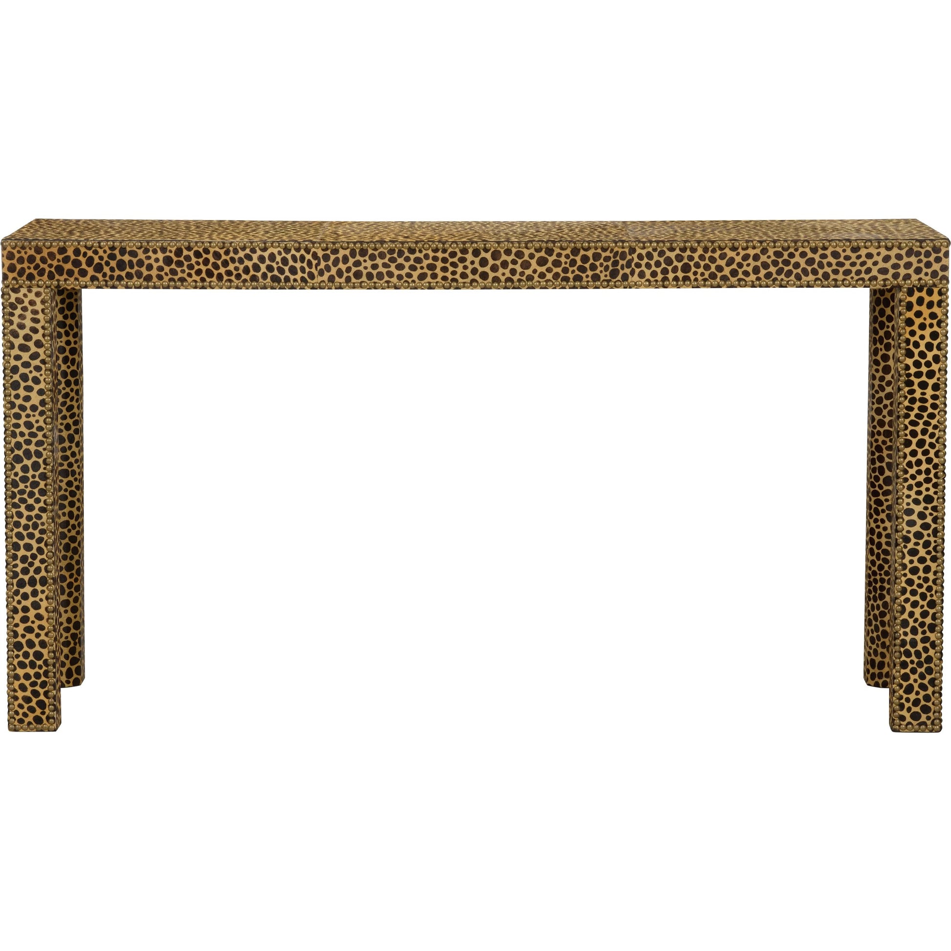 Leopard Console Table by Chelsea House in brown, black and cheetah print. Made from unique in a eclectic & global style.