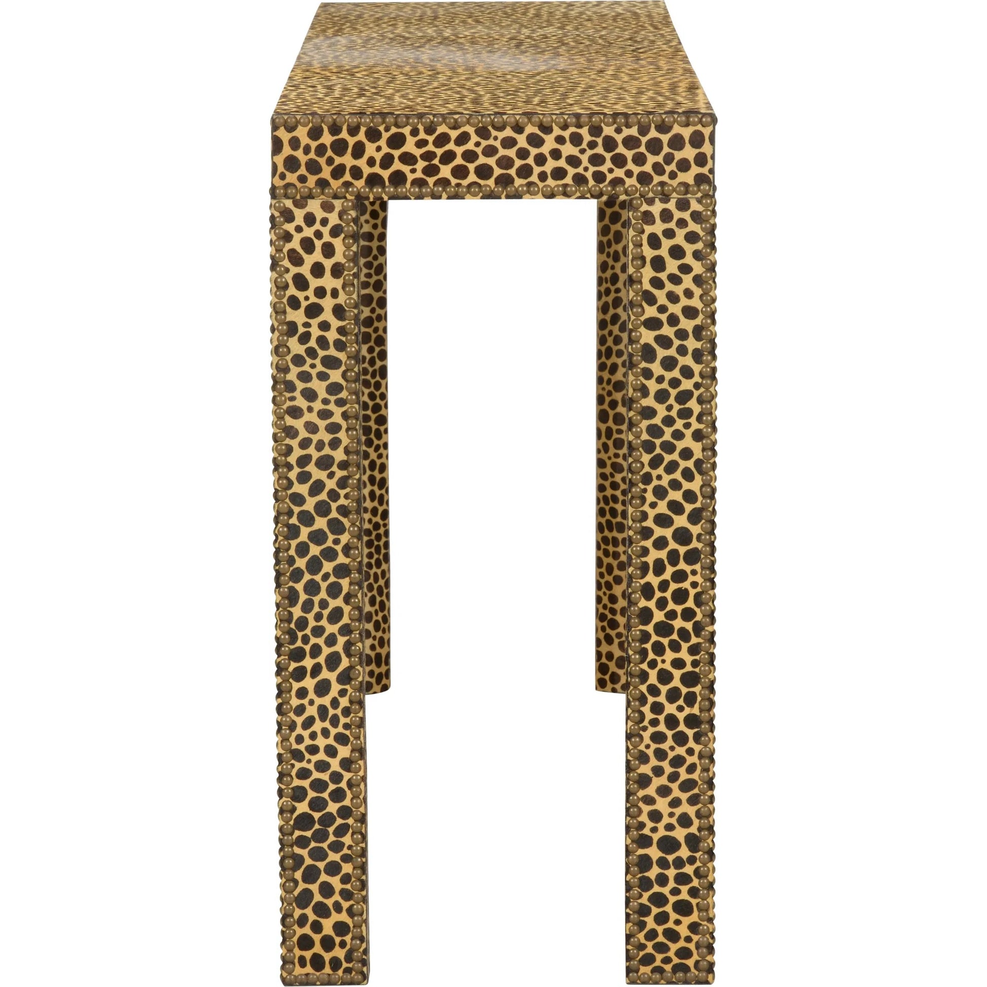 Leopard Console Table by Chelsea House in brown, black and cheetah print. Made from unique in a eclectic & global style.