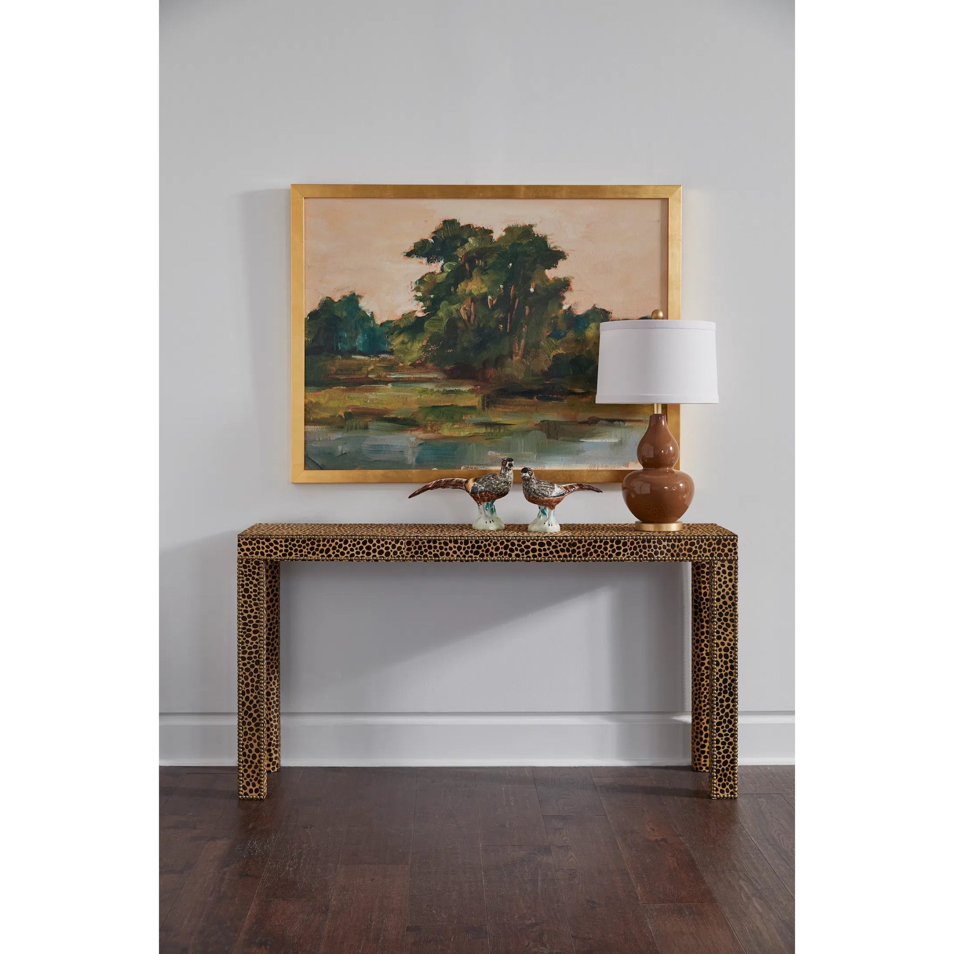 Leopard Console Table by Chelsea House in brown, black and cheetah print. Made from unique in a eclectic & global style.