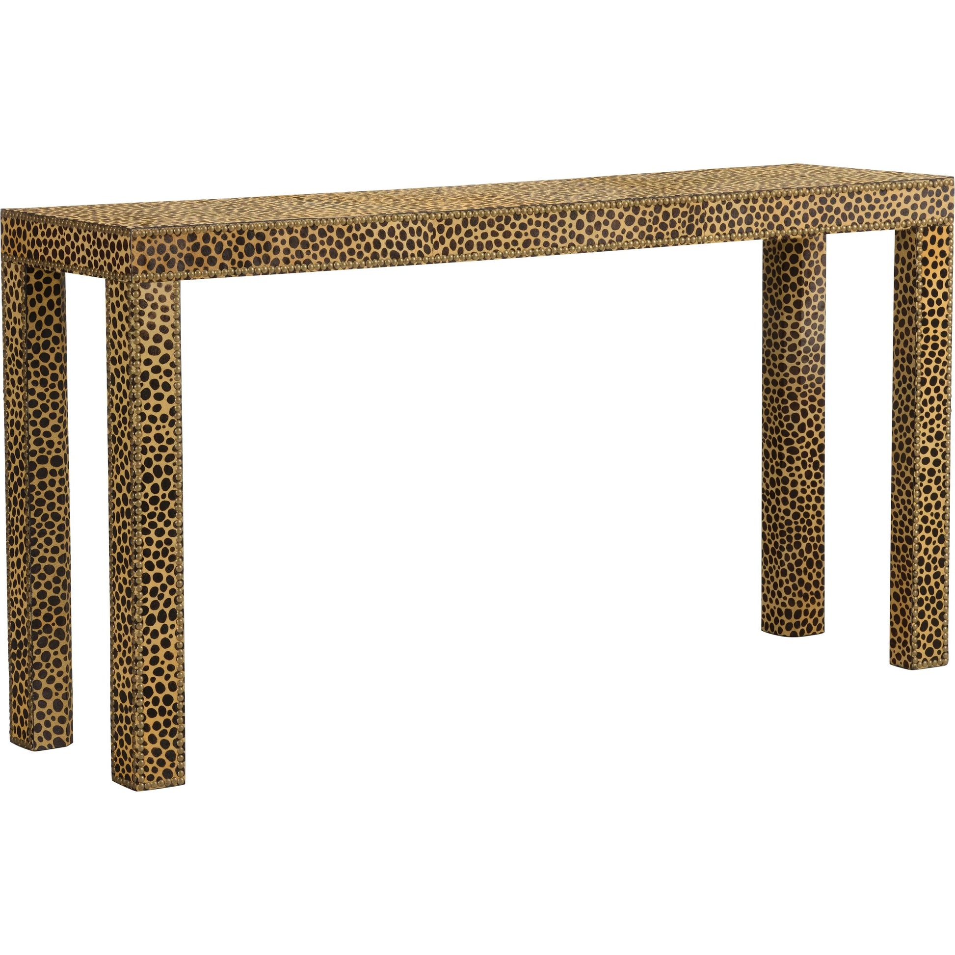 Leopard Console Table by Chelsea House in brown, black and cheetah print. Made from unique in a eclectic & global style.